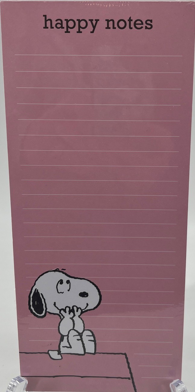 Peanuts - Snoopy Happy Notes Note Pad / Shopping List