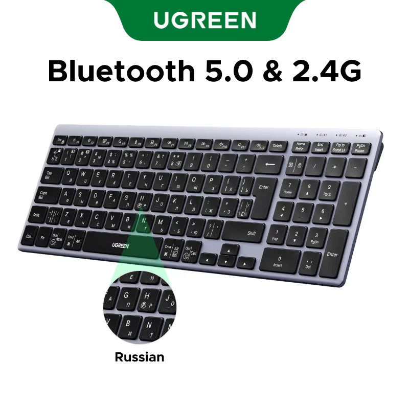 Keyboard Wireless Bluetooth 5.0 2.4G Russian/Korean/En 99 Keycaps for Macbook Ip