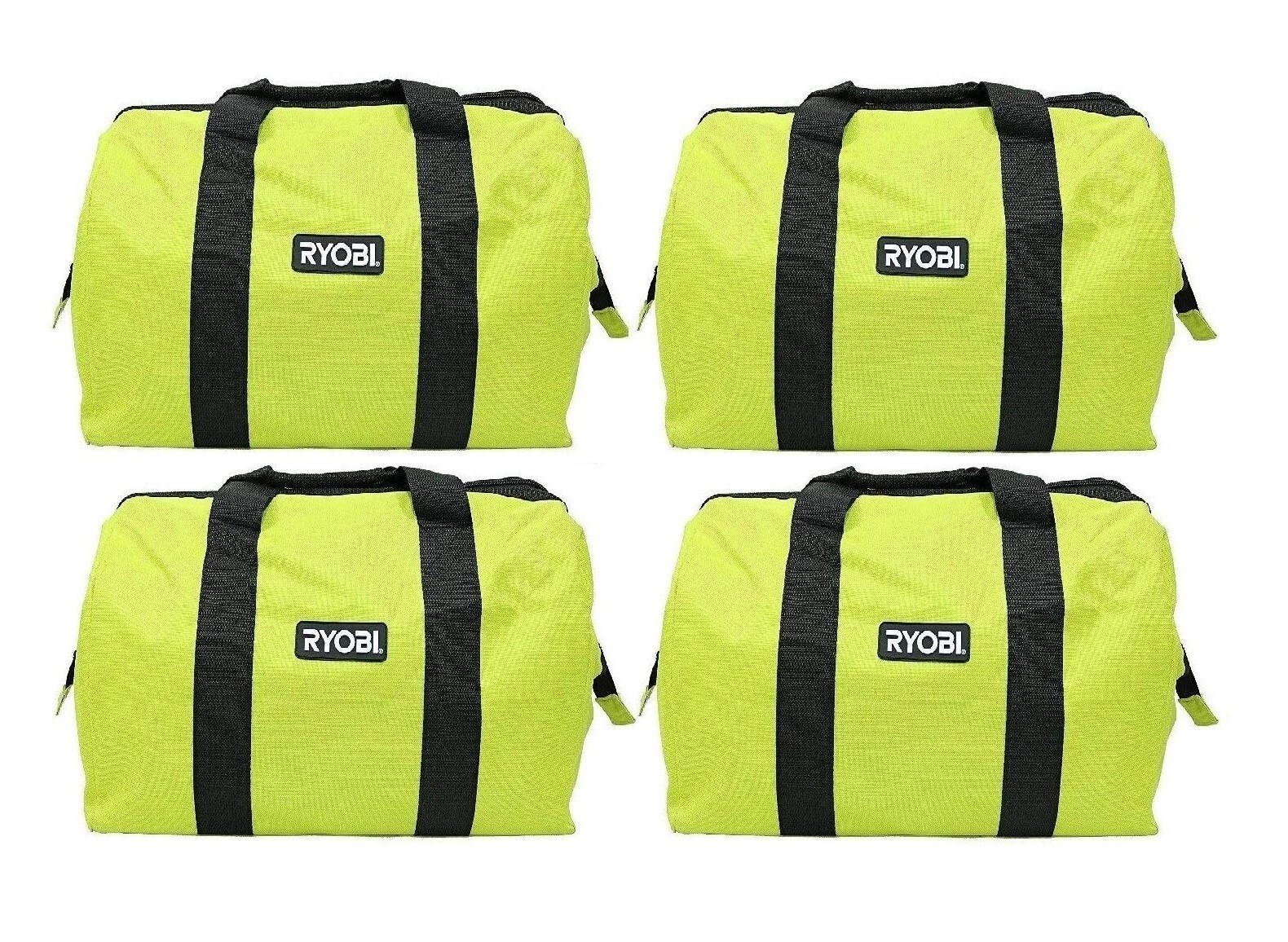 4 Pack of NEW RYOBI Large Contractors Wide Mouth Tool Bags (18"x14"x12")