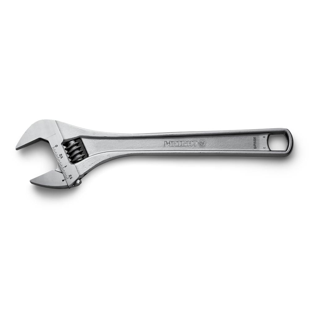 Wright Tool 9AC08 Adjustable Wrench Chrome Finish 8"