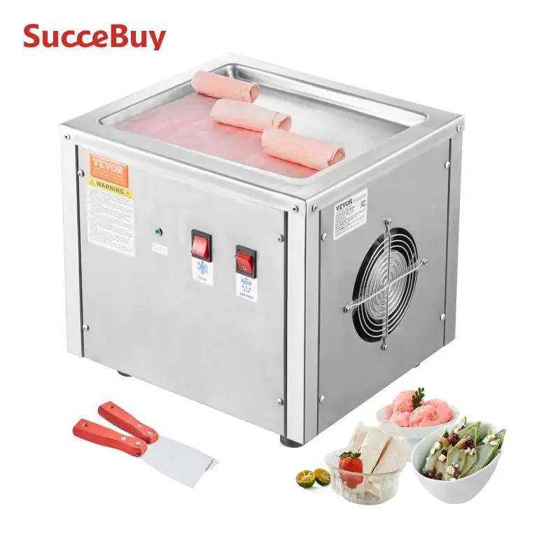 Ice Cream Roll Machine Stir-Fried Stainless Steel Rolled Ice for Home Commercial