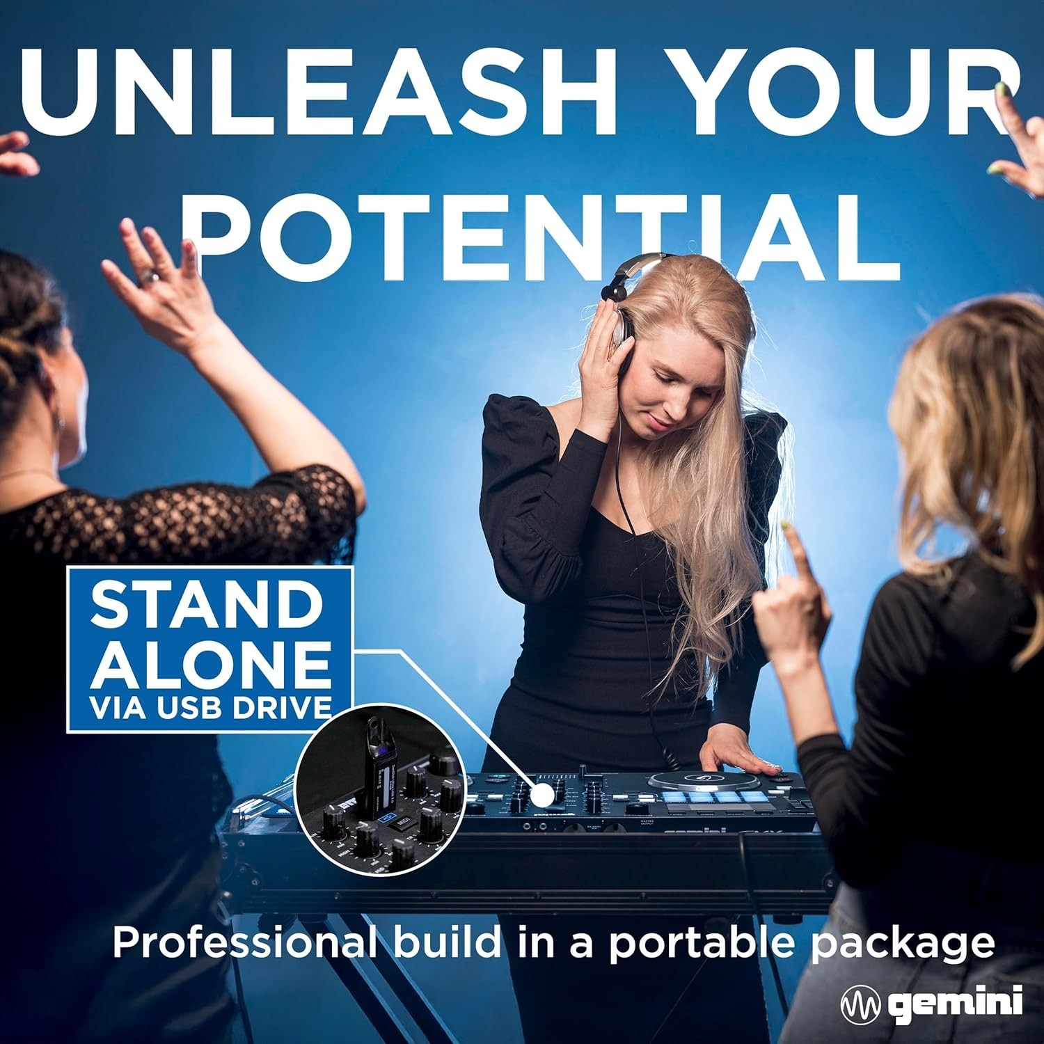Professional Portable DJ Controller with Touch-Sensitive Jog Wheels & XLR Output