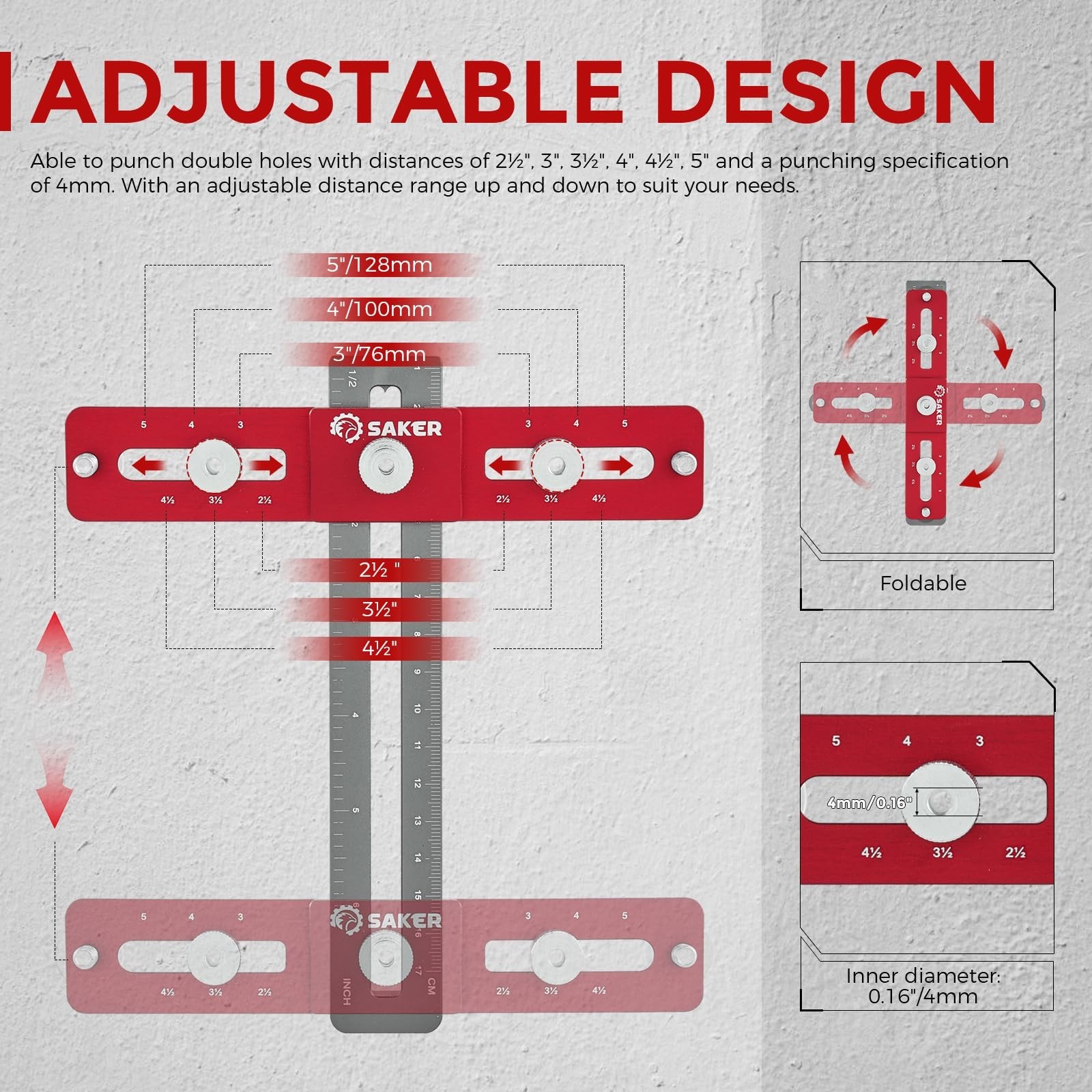 Adjustable Cabinet Hardware Doweling Jig Tool for Knobs & Pulls - Precise Drill