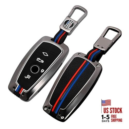 Heavy Metal Key Fob Cover Case, Fit for BMW 1 3 4 Square Shape (Heavy)Gunmetal