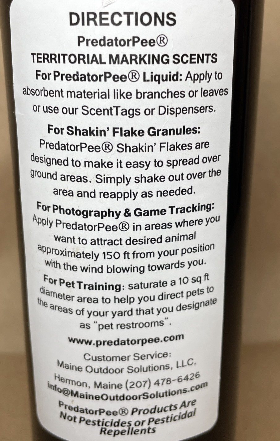 16 oz Predator Pee 100% Fox Urine
