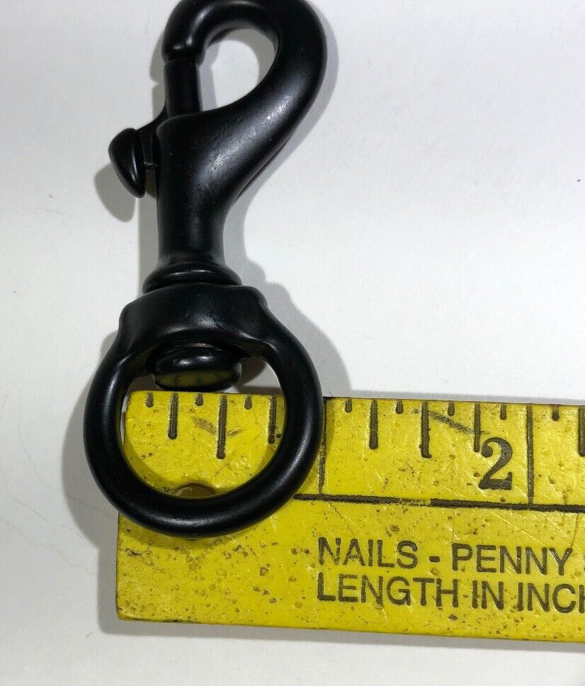 (5) Black Powder Coated Solid Brass Bolt Snaps 3/4"