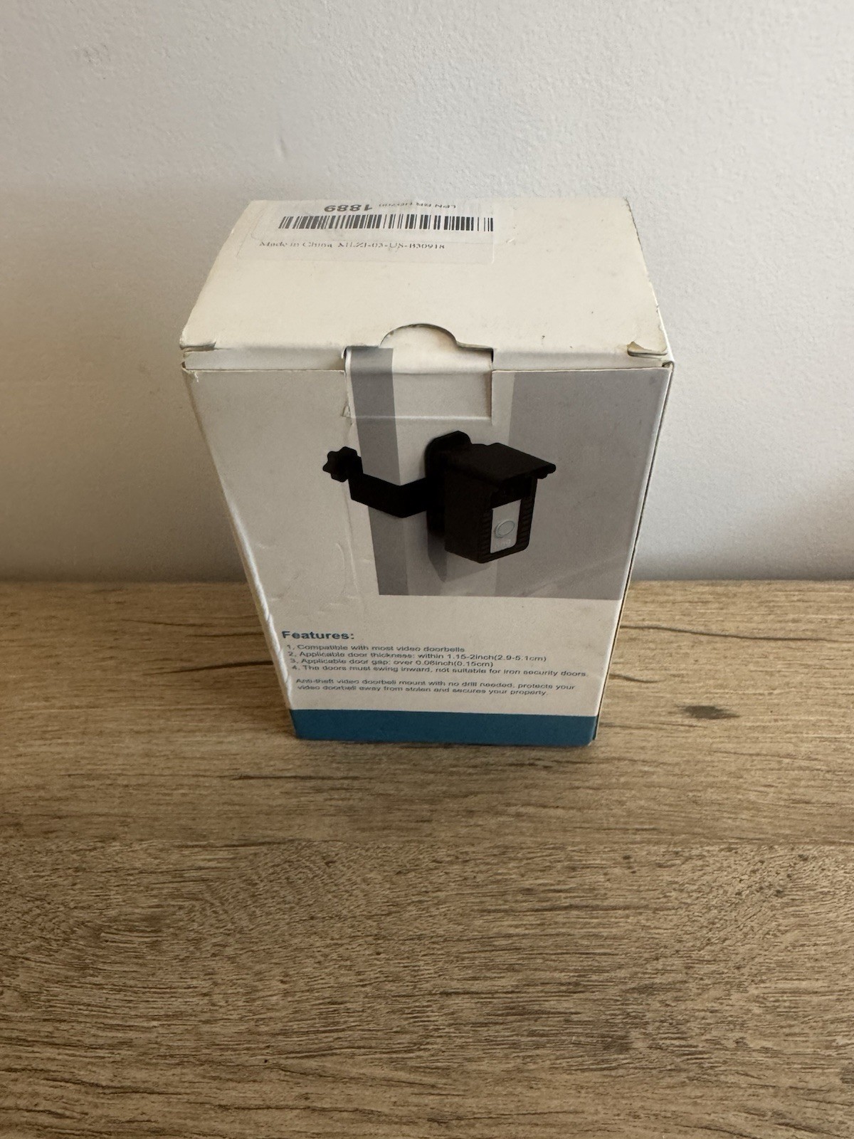 Anti-Theft No Drill Adjustable Angle Doorbell Mount for Ring, Black