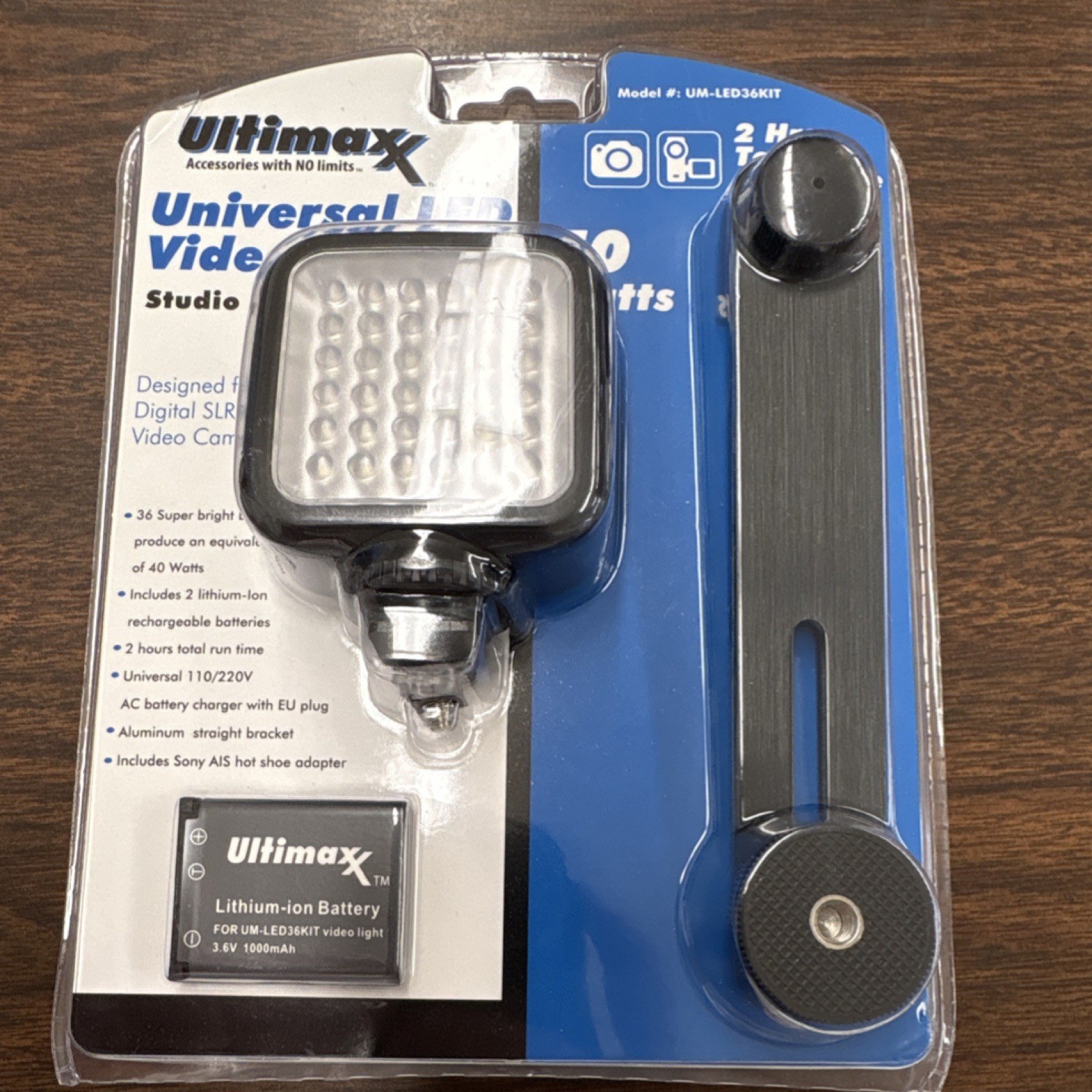Ultimaxx Universal LED Video Light Studio Kit 36 LEDs Hot/Cold Shoe UM-LED36KIT