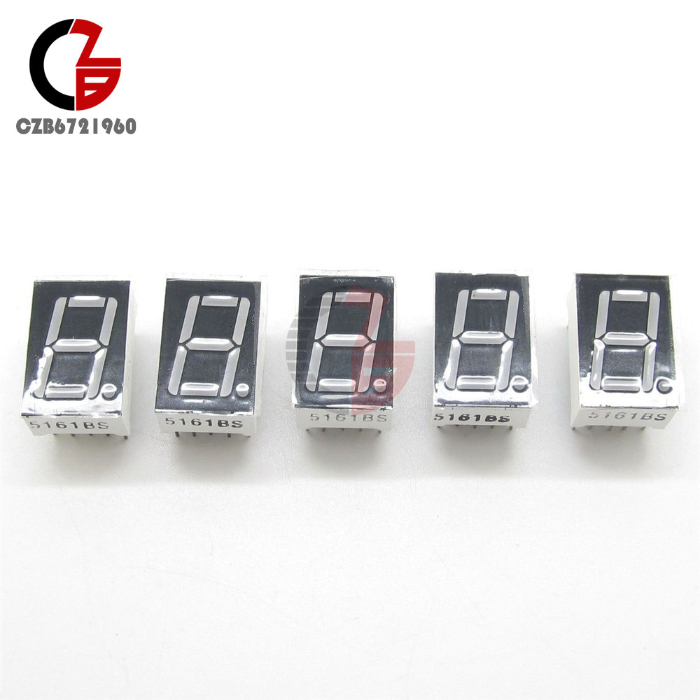 10PCS Red 7 Segment 1 Bit 0.5" LED Display Digital Tube Common Anode