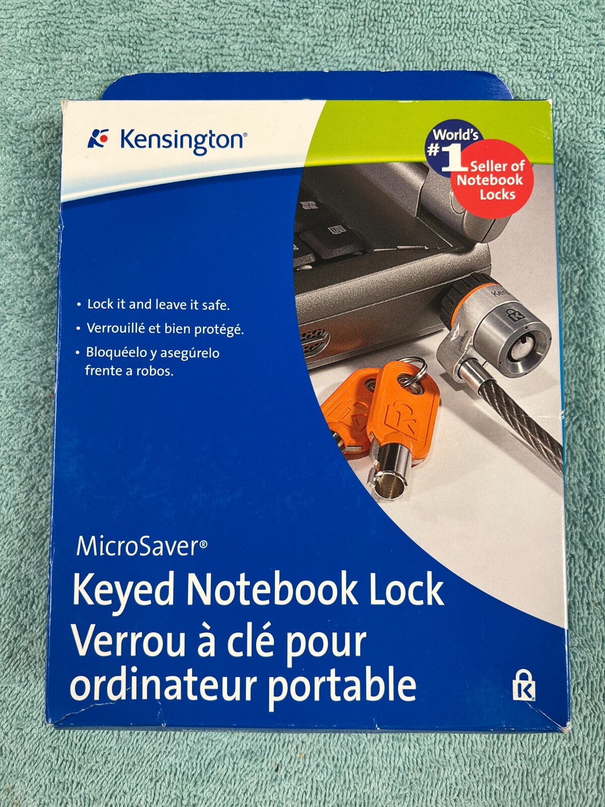 Kensington MicroSaver Keyed Notebook Laptop Computer Lock w/ 2 Keys & Inst.