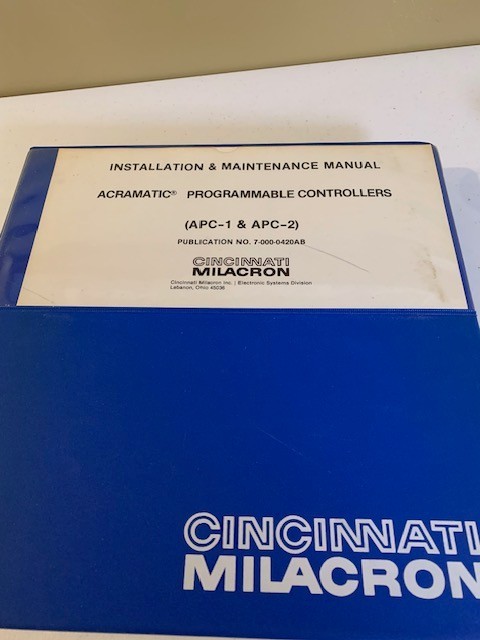 Cincinnati Milacron Installation and Maintenance Manual for APC -1 and APC-2