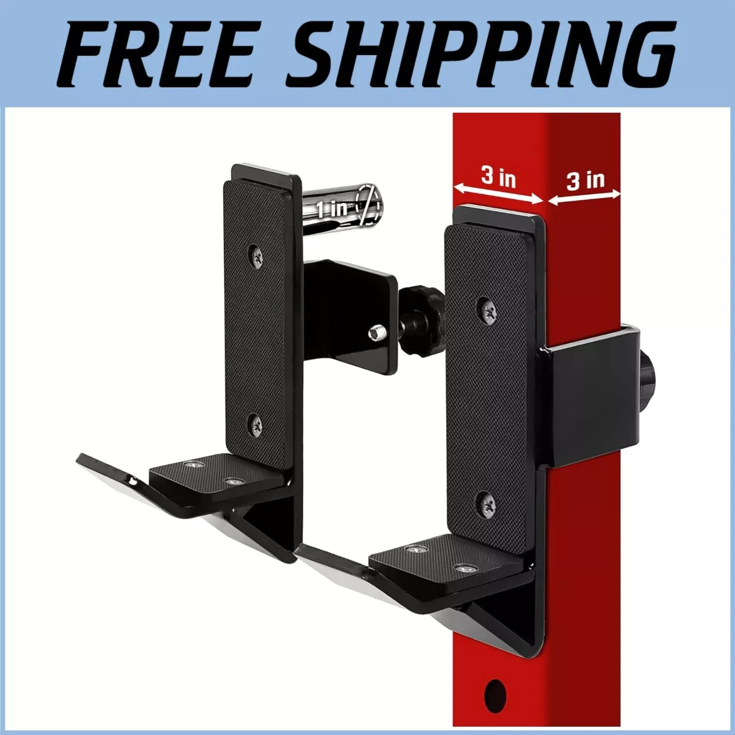 Durable Steel J-Hook with UHMW Pad - Perfect for Secure Workouts on 3x3 Racks