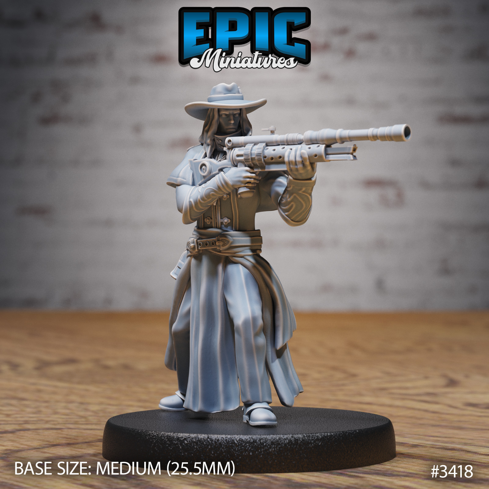 Holy Gunslinger C by Epic Miniatures Monster RPG D&D Pathfinder 3D Print