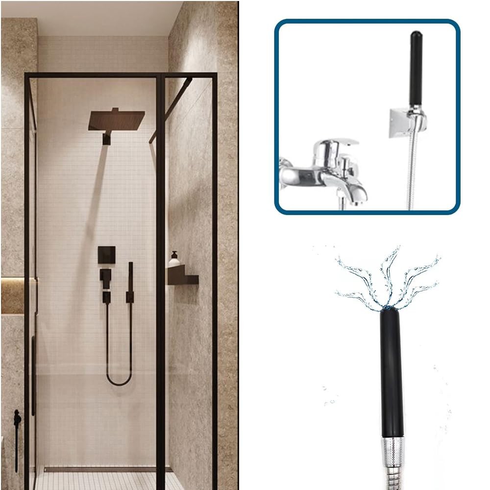 Portable Shower Enema Douche Kit with Water Control Valve Black