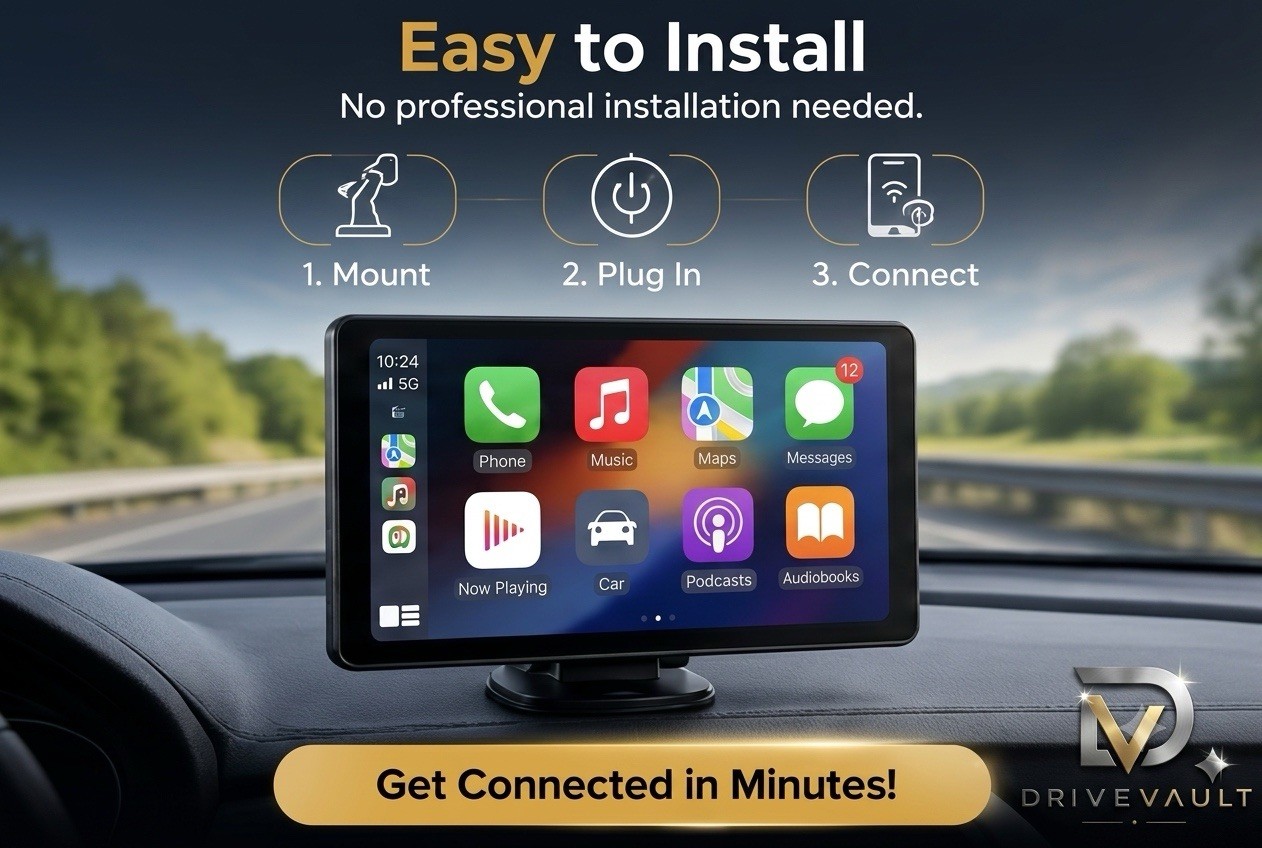 DriveVault 7” Wireless Apple CarPlay & Android Auto Smart Screen
