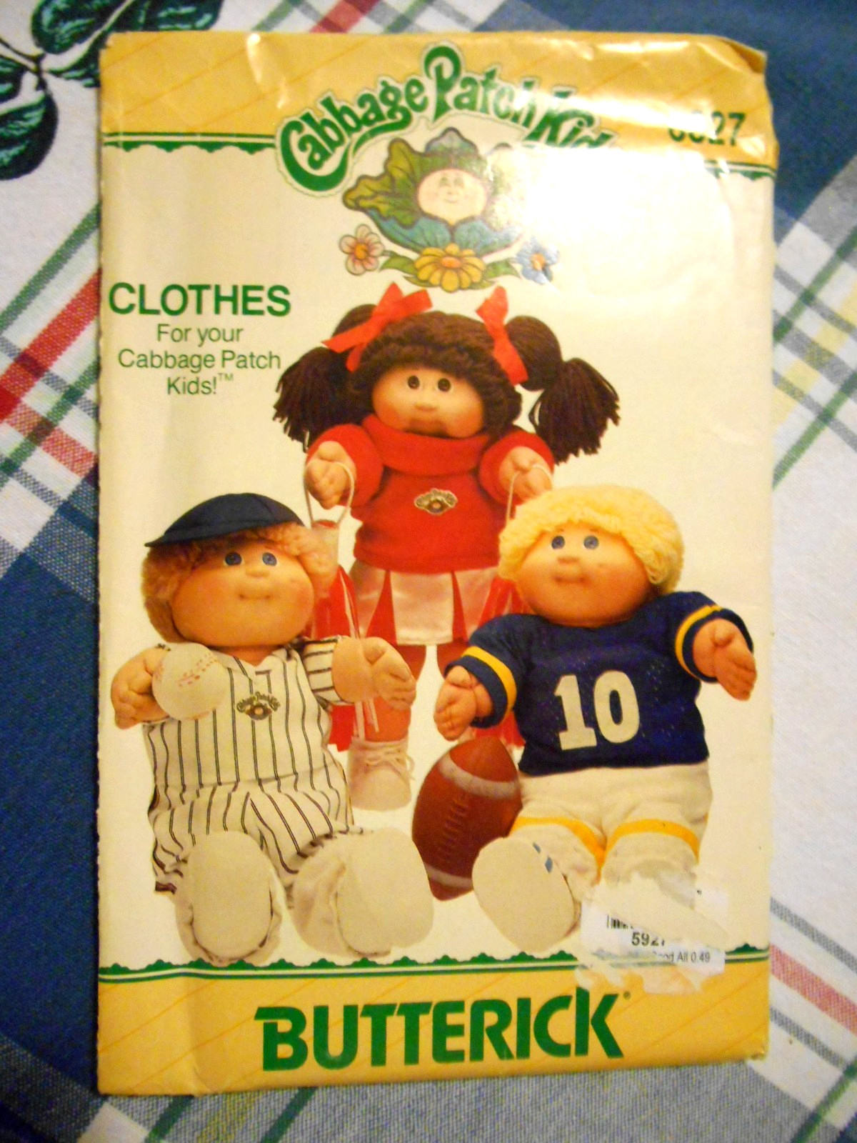 CABBAGE PATCH KIDS Butterick Pattern #6827 Cheer Baseball Football Doll Clothes