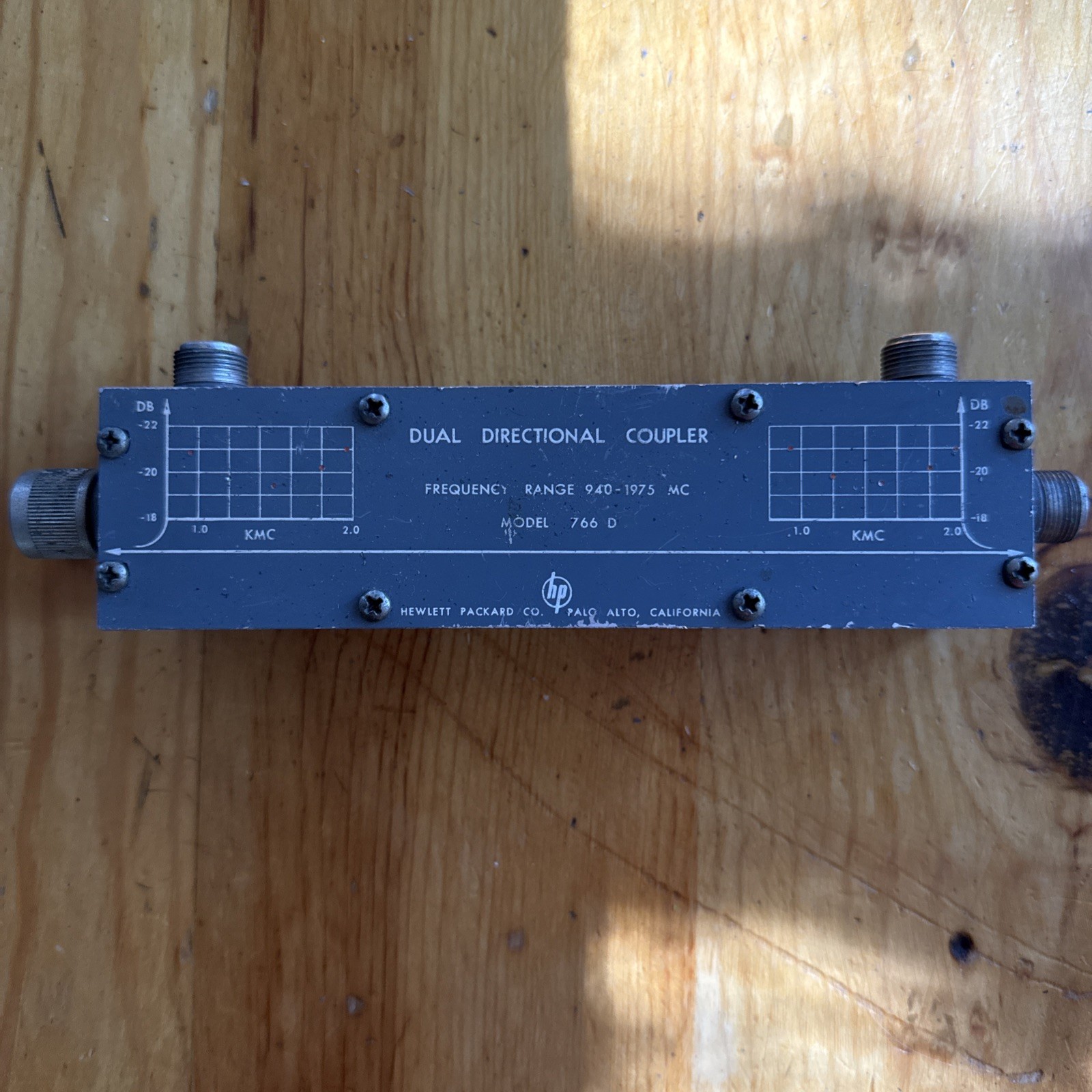 Hewlett Packard Dual Directional Coupler Model 766D, 940-1975 mHz