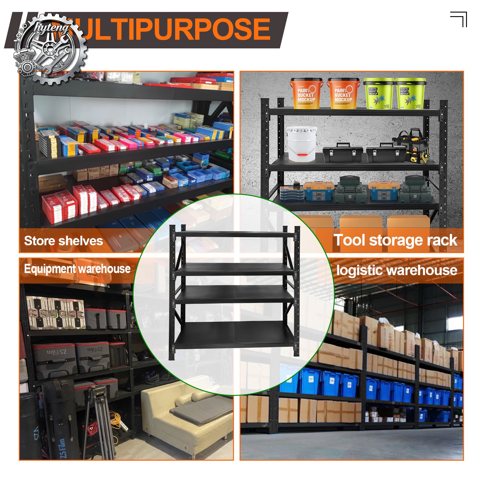6000 LBS Garage Shelving Heavy Duty 4 Tier Storage Shelves Metal Organizer Rack