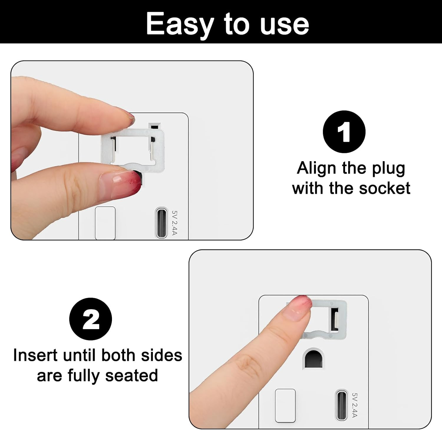 30 Pack Secure Plug Lock for Loose Outlets, Plastic Socket Tightener Insert - Un