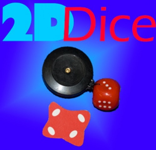 FLATTENED 2D DICE REEL Smashed Die Magic Trick Pull Smash Magician Vanishing Toy