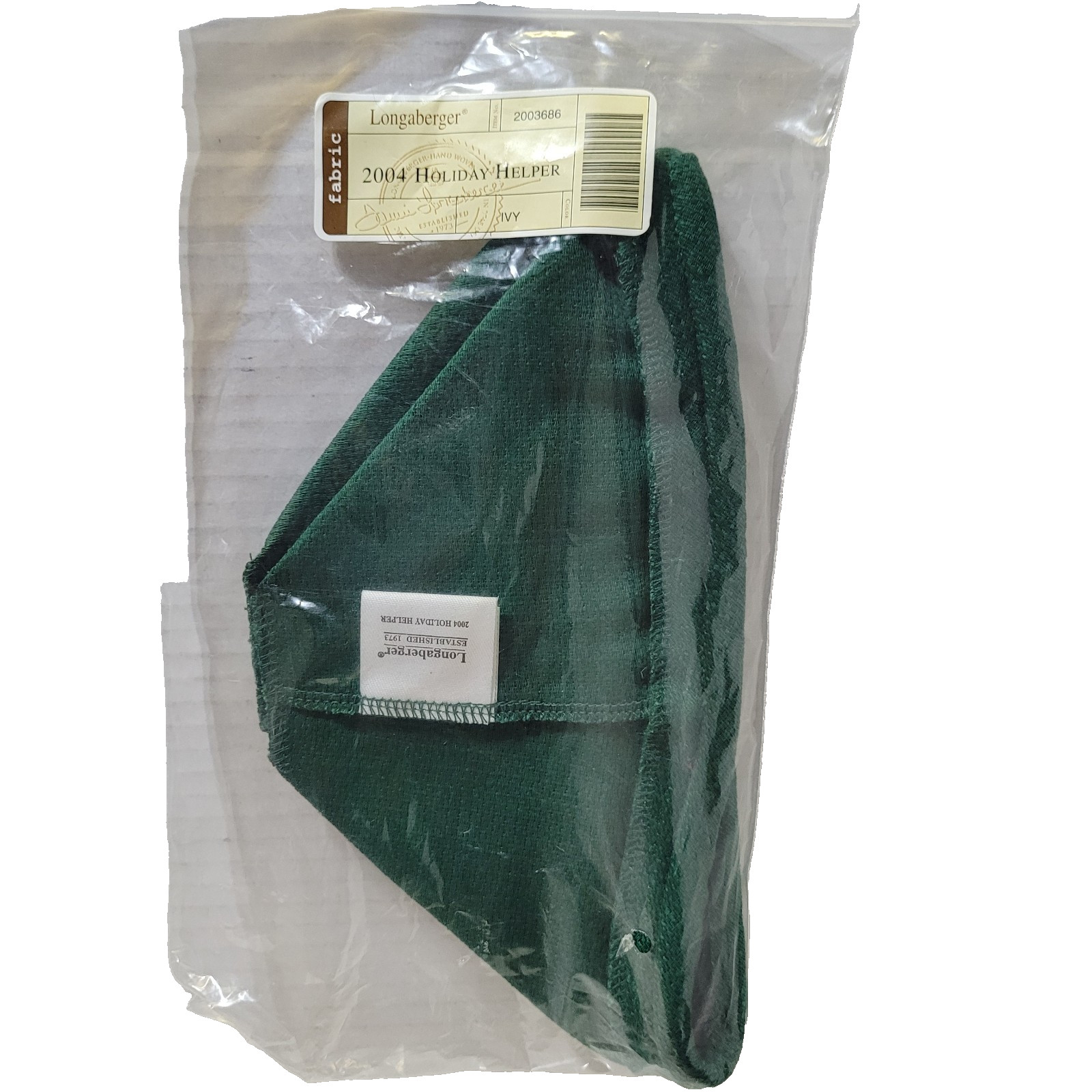 Longaberger Basket Liner Ivy Green Holiday Helper 2004