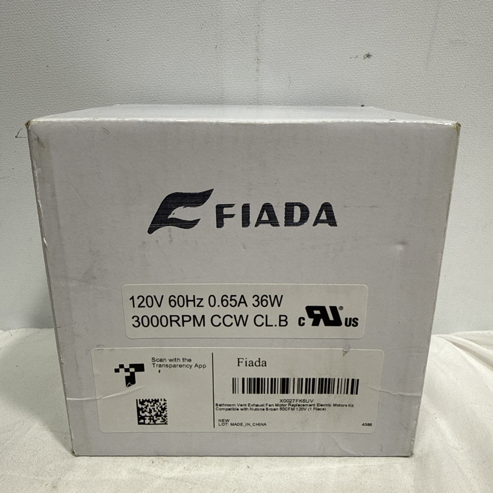 FIADA Bathroom Exhaust Fan Replacement Motor, 3000RPM (50CFM), 35W, 0.65A ~ NEW