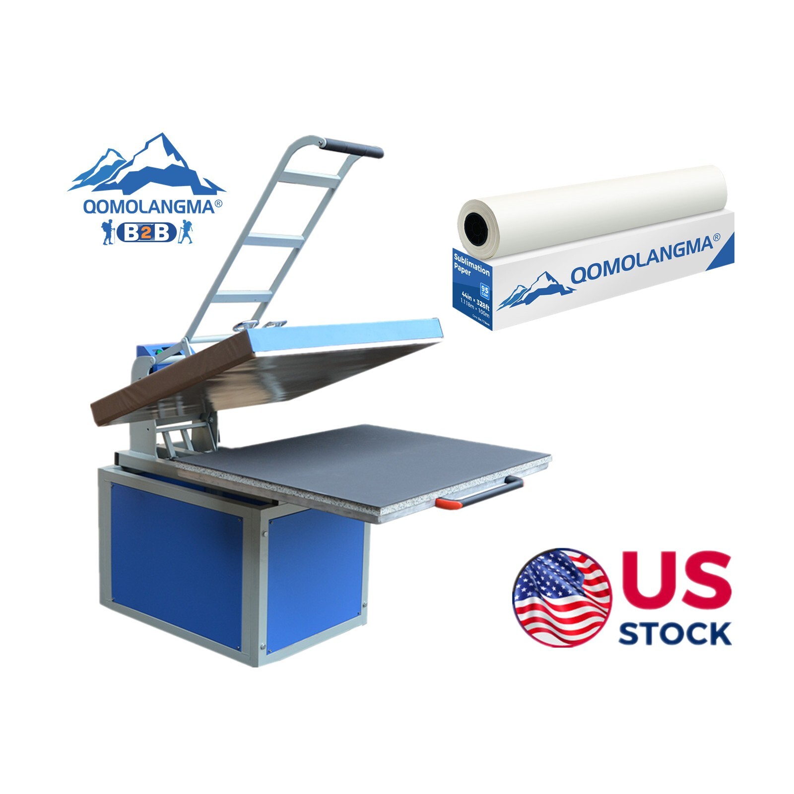 Local Pick-up QOMOLANGMA 220V Manual 31 x 39in Textile Thermo Heat Press Machine
