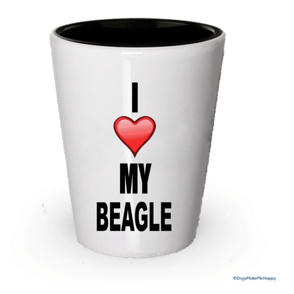 I Love my Beagle Shot glass- Beagle Gifts