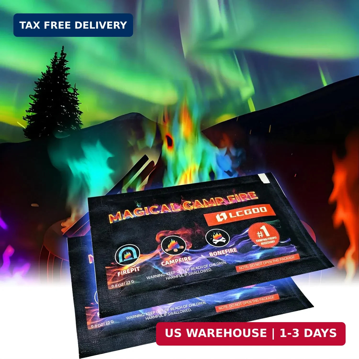 Color Flame Crystals for Fire Pits & Campfires - Fire Color Changing Packets for