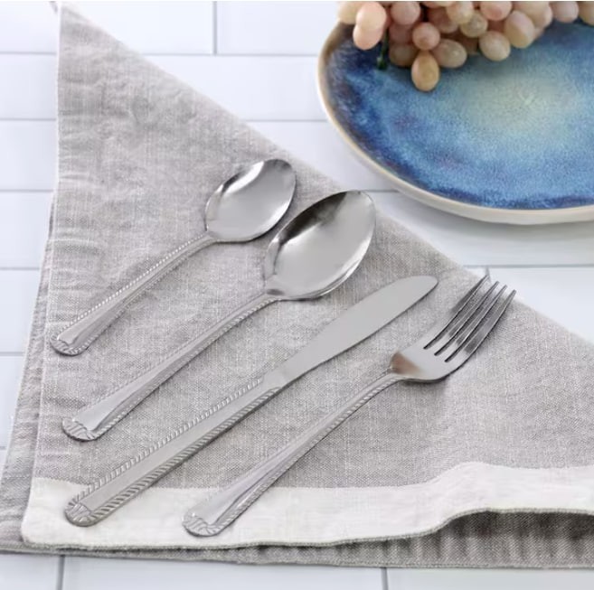 Tustin 6 Piece Stainless Steel Dinner Spoon Flatware Set in Silver