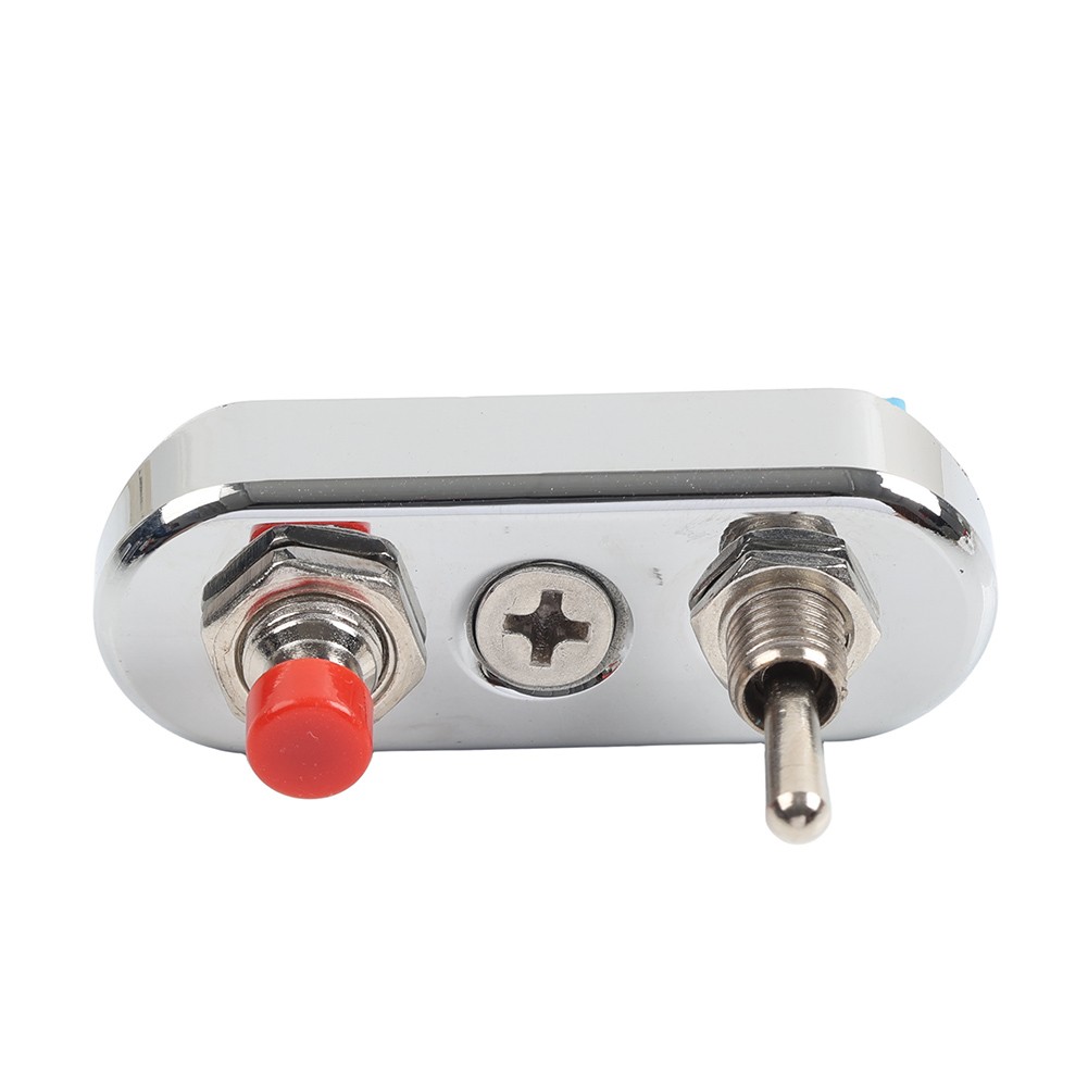 Silver Mini Vintage Motor Toggle Push Button Switch For Harley 7/8" 1" Handlebar