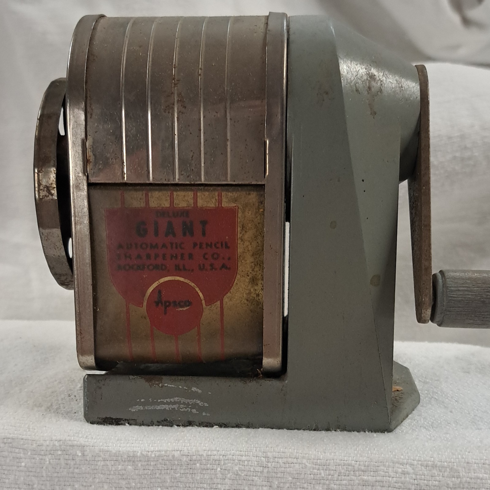 Deluxe Giant Automatic Metal Pencil Sharpener Vintage Collectible