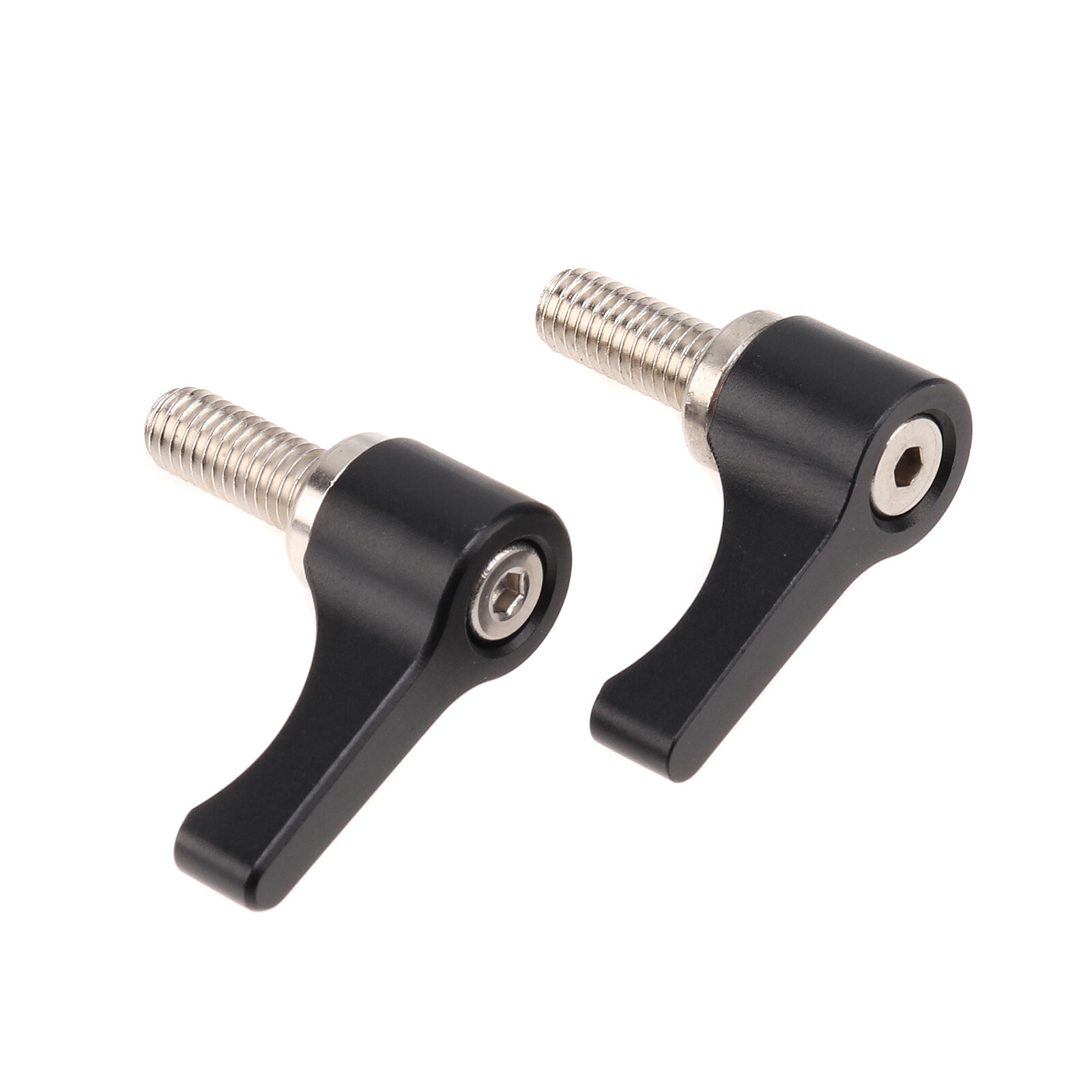 2pcs M5 L Knob Thumb Screw  WingNut Thumb Lever for 15mm Rod Rail Clamp