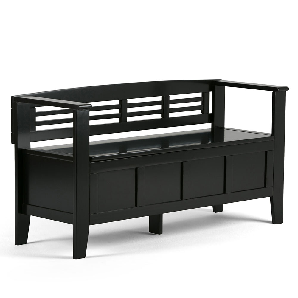 Adams Solid Wood 48 in Wide Entryway Storage Bench