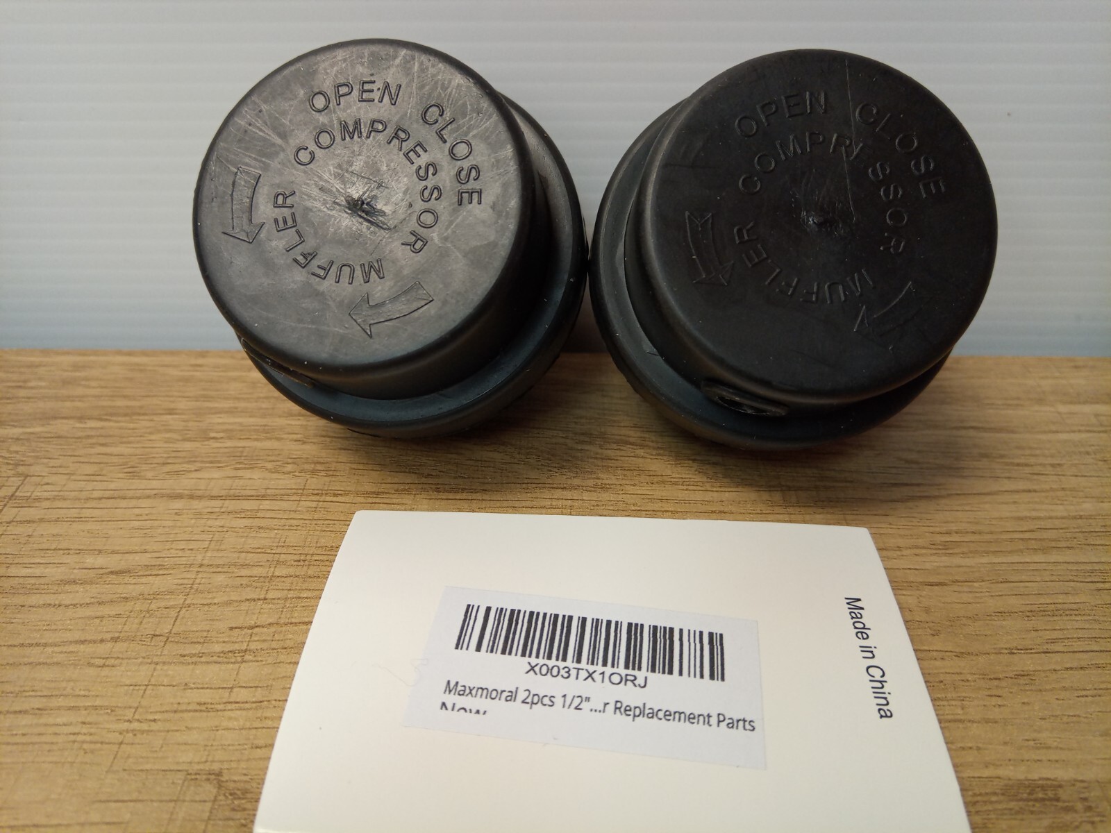 Maxmoral 2pcs 1/2"PT 20mm Air Compressor Silencer Filter, Black Metal