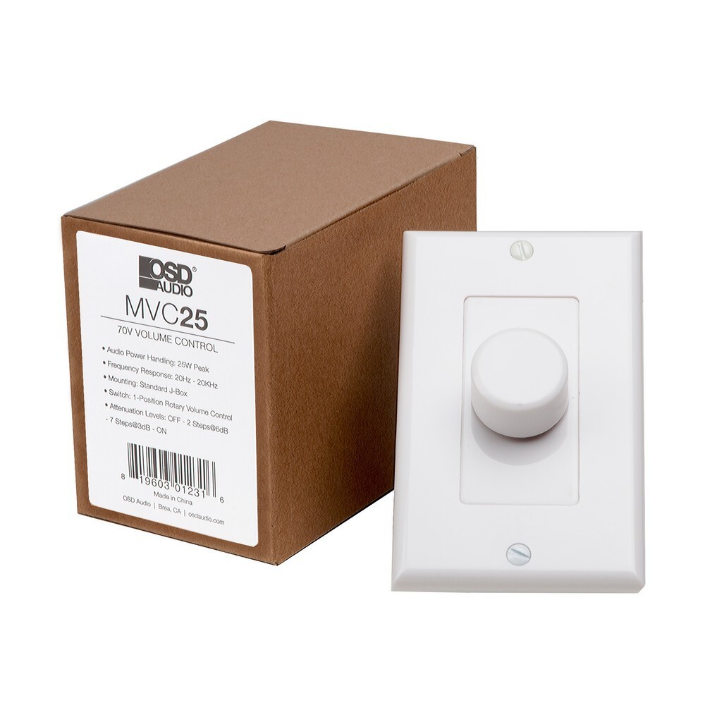 OSD 25W 70V In Wall Volume Control Knob for 70V Speaker Commercial Systems MVC25