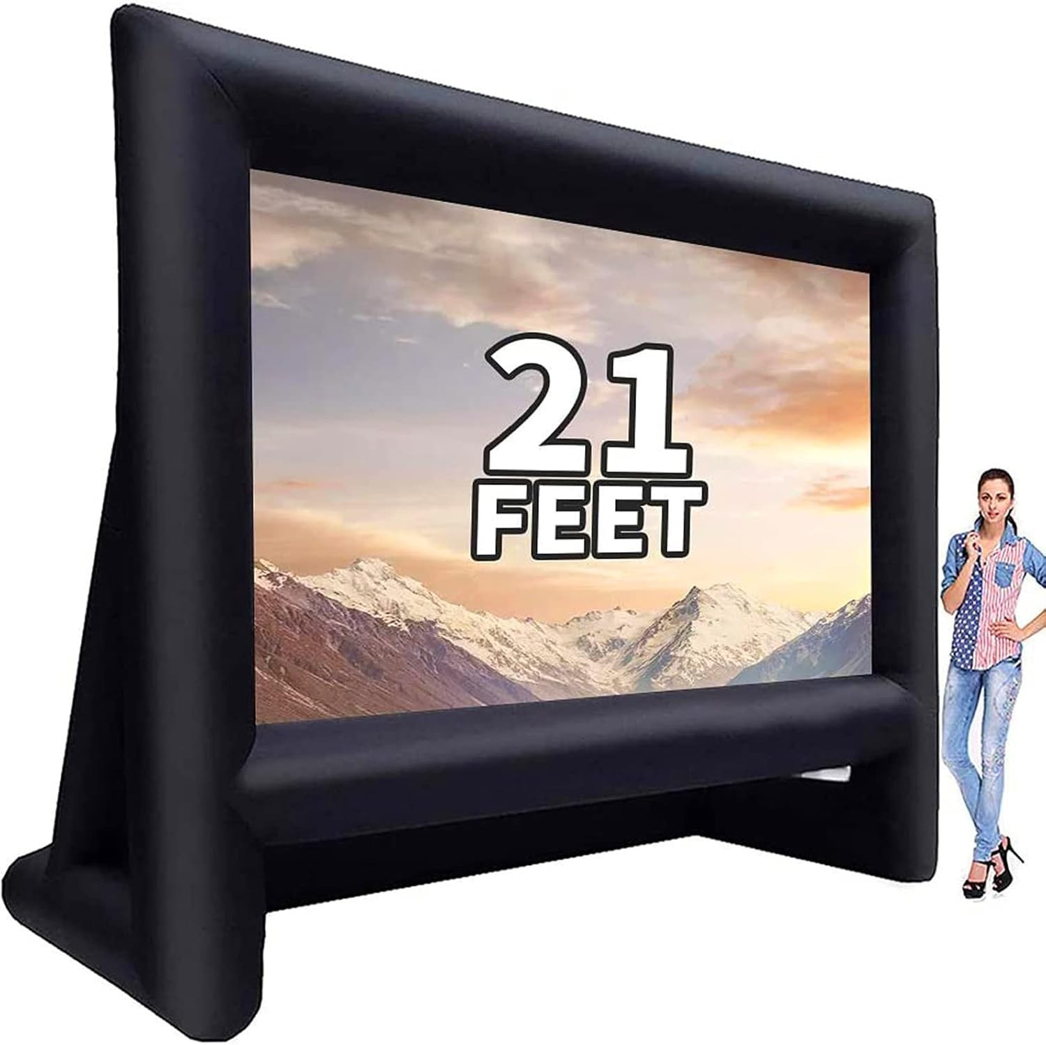 21 Feet Inflatable Outdoor Projector Movie Screen - Blow up Screen for TV & Movi