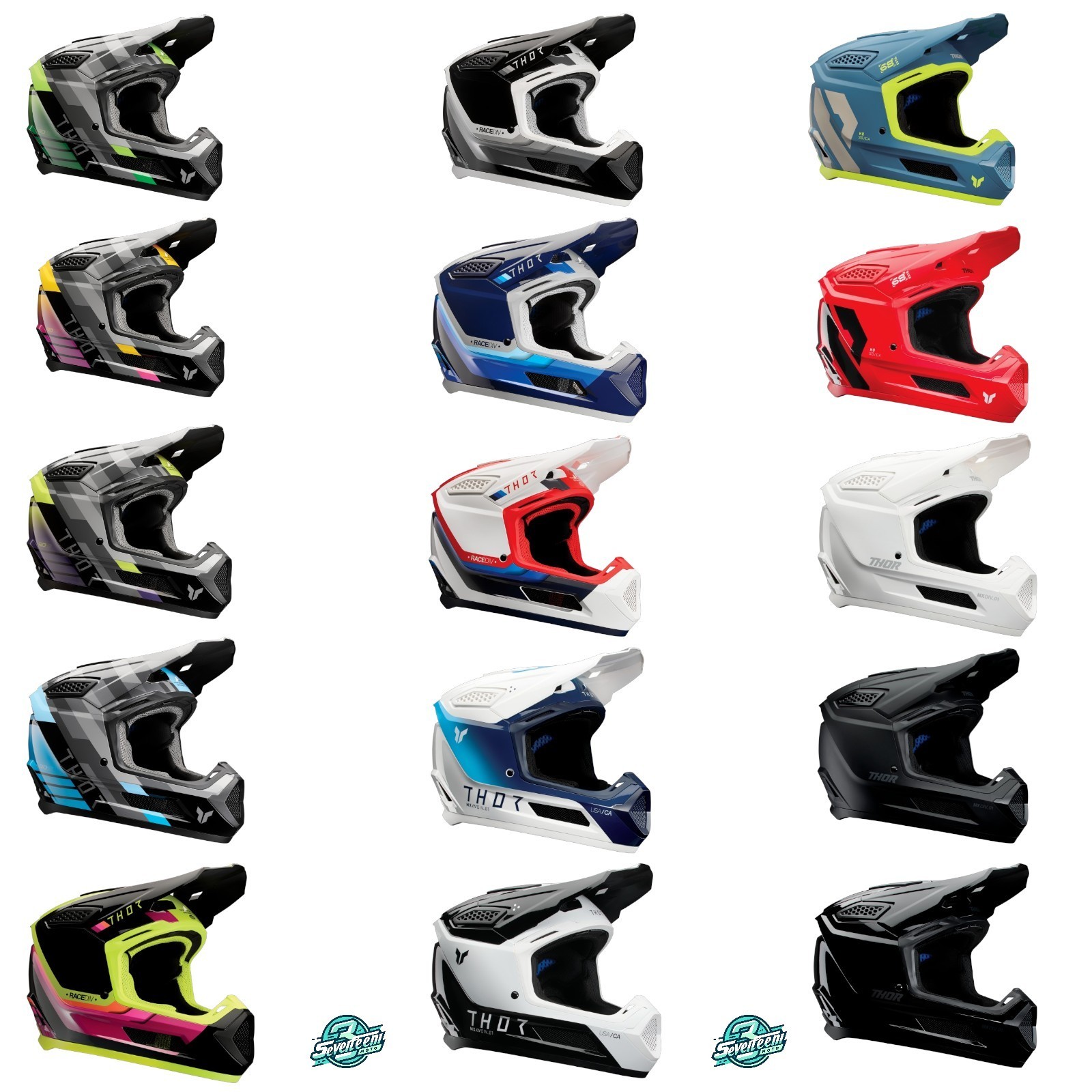 Thor Fleet Adults MX Helmet Motocross Dirt Bike ATV Whiteout Blackout Colors