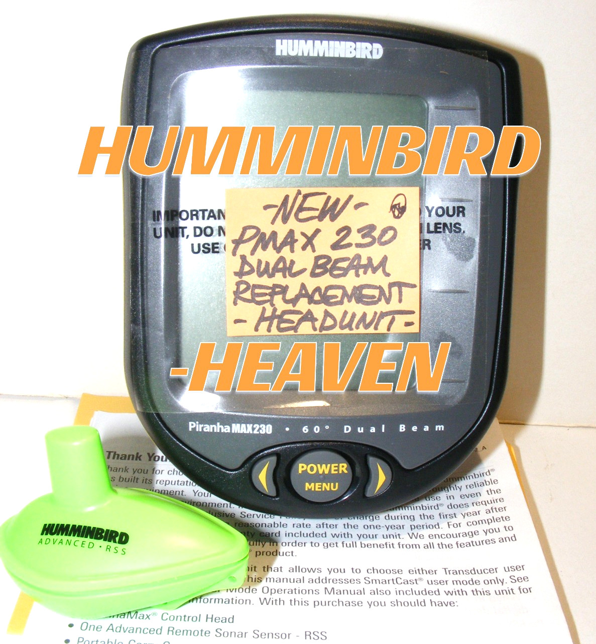 NEW HUMMINBIRD PIRANHA MAX 230 PMAX FISHFINDER REPLACEMENT 'HEAD UNIT ONLY' LQQK
