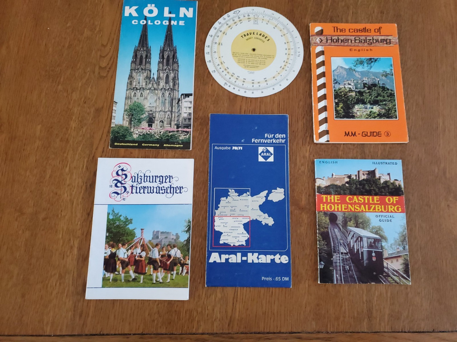6 Vtg Travel/ Tourist Brochures 60s/70s Cologne Salzburg Aral-Karte Travelades