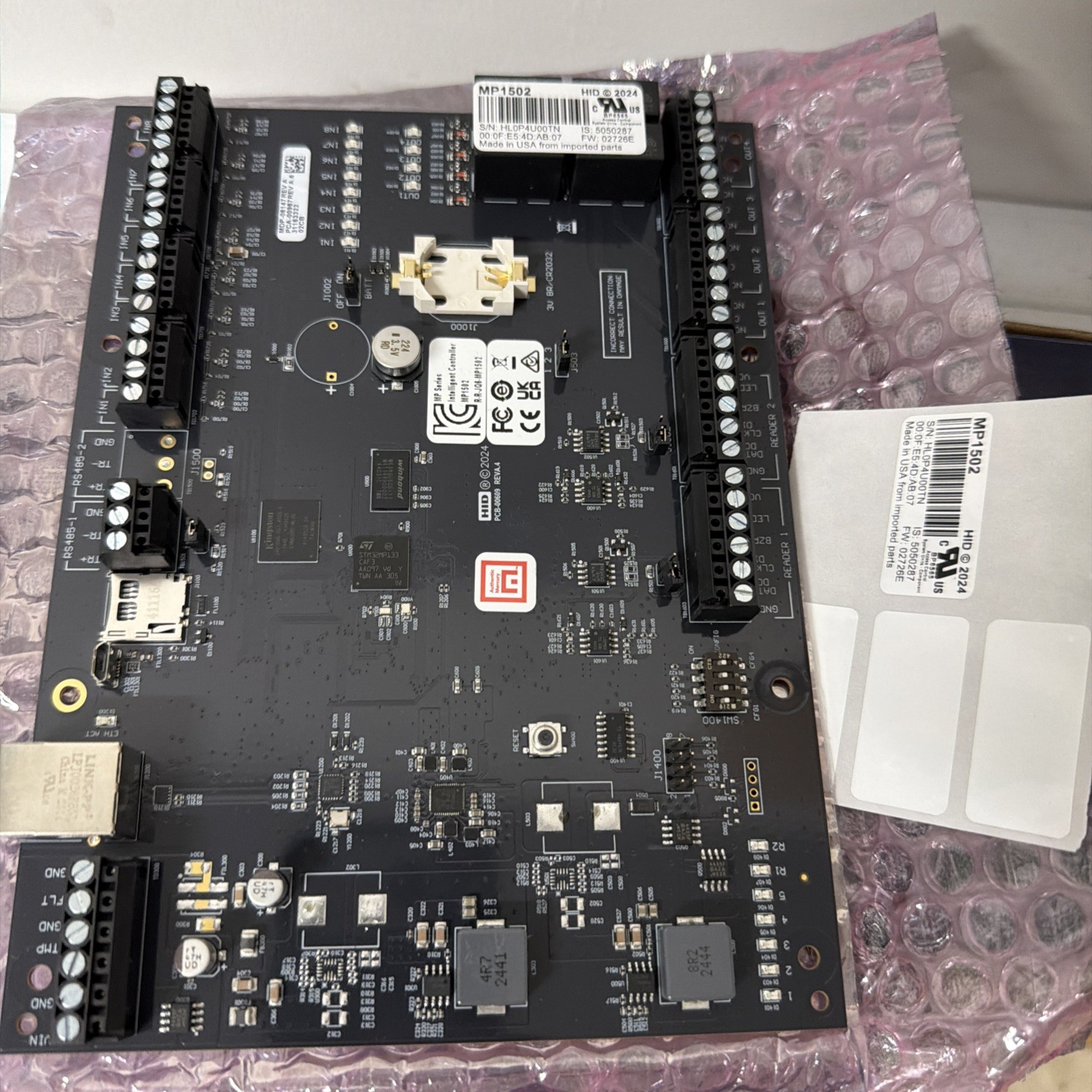 Mercury Security MP1502 Intelligent Controller (2 Readers, 8 Inputs, 4 Outputs)