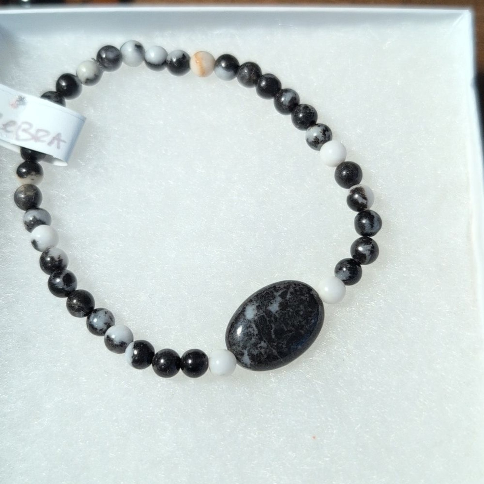 Natural Gemstone Zebra Jasper Stretch Bracelet