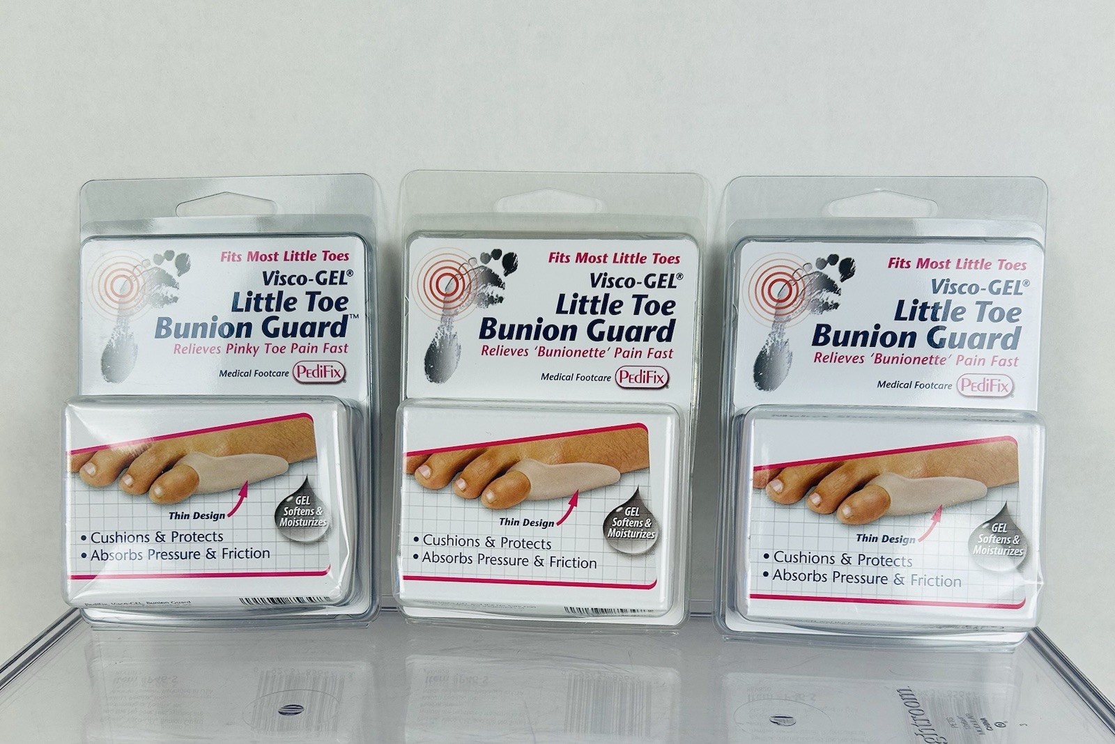 PediFix Visco-Gel Little Toe Bunion Guard Pinky Toe Pain Relief Lot of 3 New