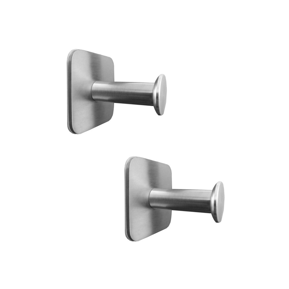 2 Pcs Extensible Headphone Stand Holder Stainless Steel Stick-On with Adhesive