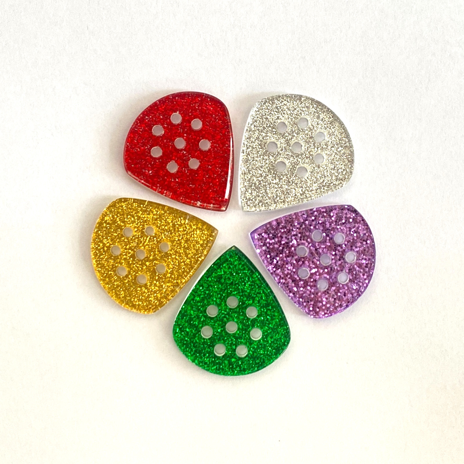 5pcs Handmade Acrylic Guitar Picks GBS 2mm Thick with Grip Holes Anti Slip