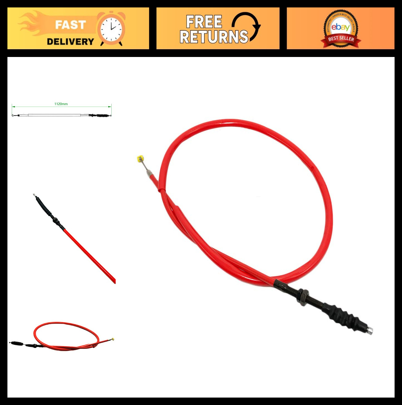 Replacement Clutch Cable 44" for Dirt Bike & Motorcycle, 316 Stainless Steel Cor