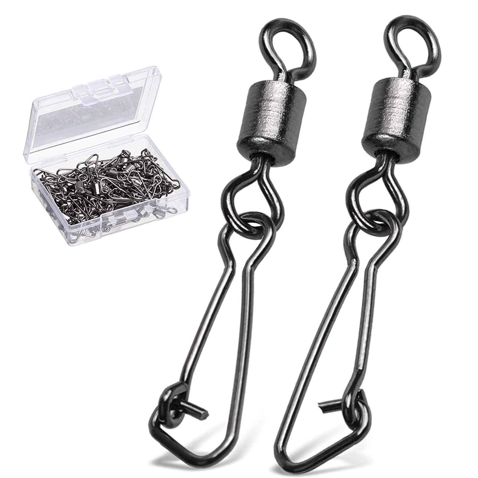 Saltwater Rolling Fishing Swivel Tackle High Strength Fishing Snap Barrel Fre...