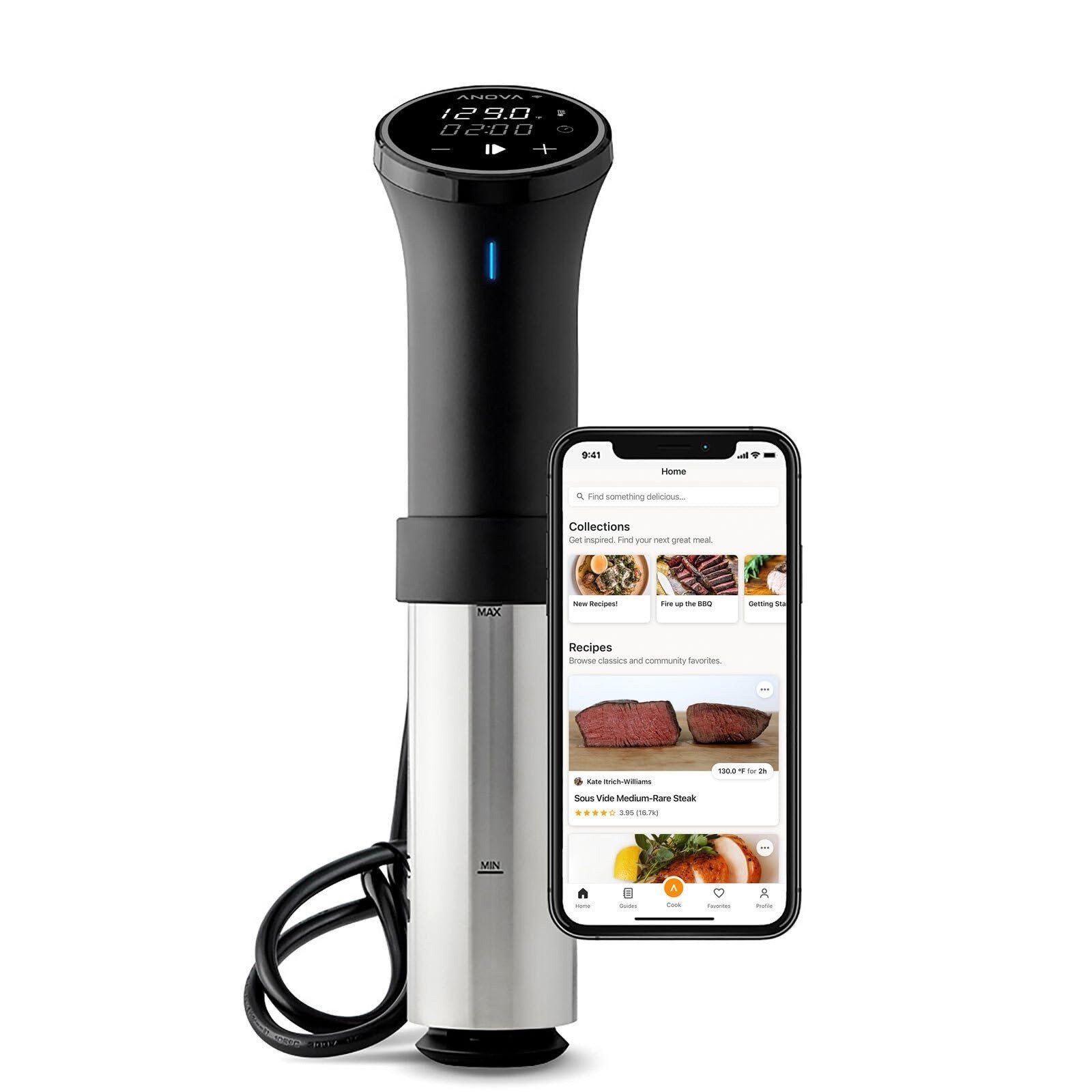Anova Precision Cooker 3.0 Wi-Fi 1100W Sous Vide Cooker Stainless Steel Black