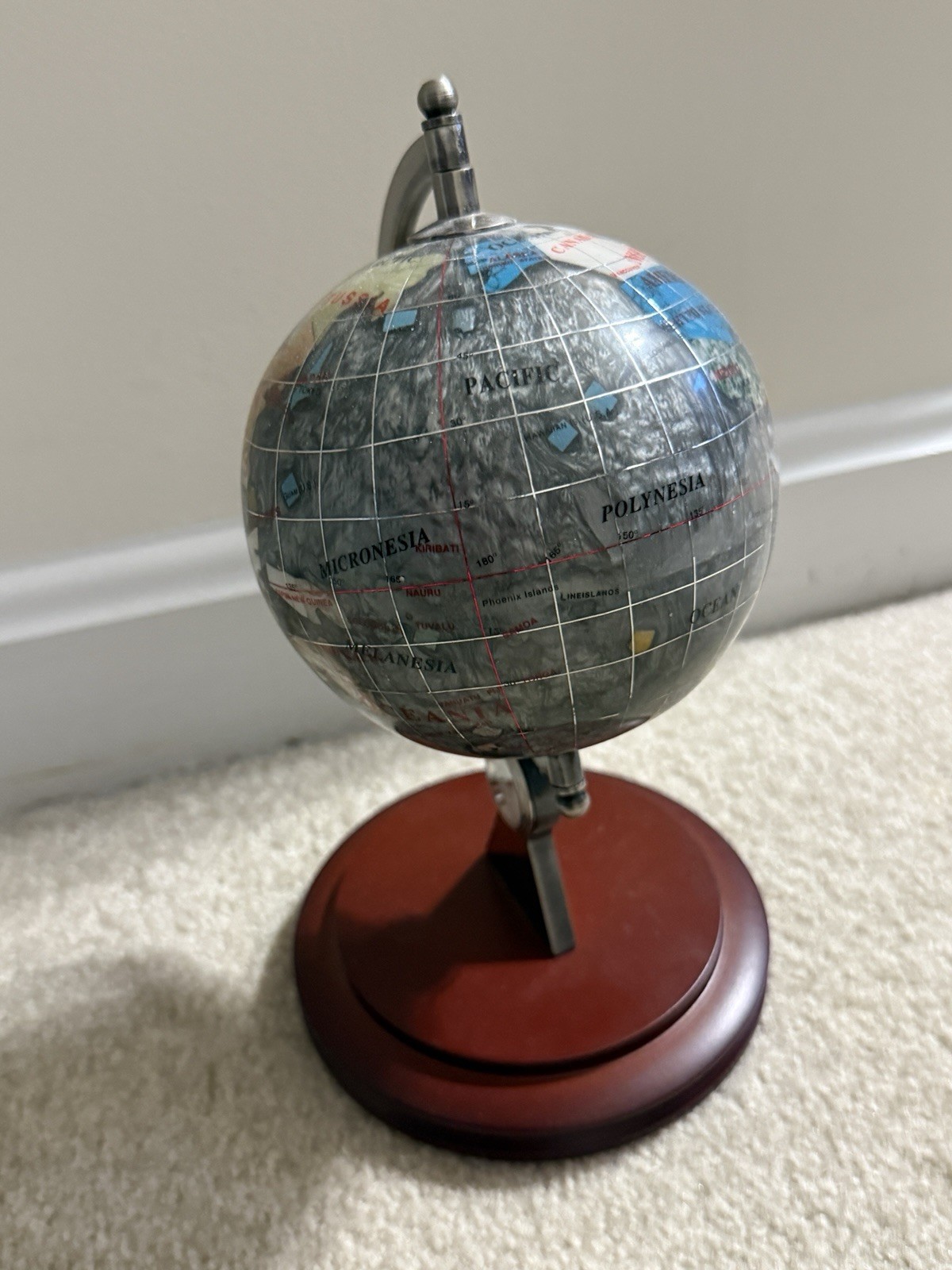 Small Grey Desk Globe