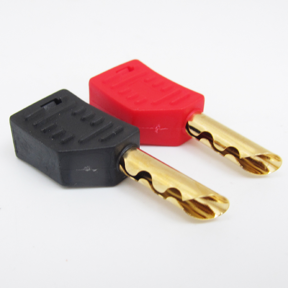50pcs Stackable BFA 4mm Banana Plug Z-Type Speaker Cable Connectors Red + Black